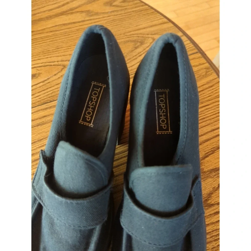Vintage Topshop Shoes Womens US 8 Black Canvas 4.5